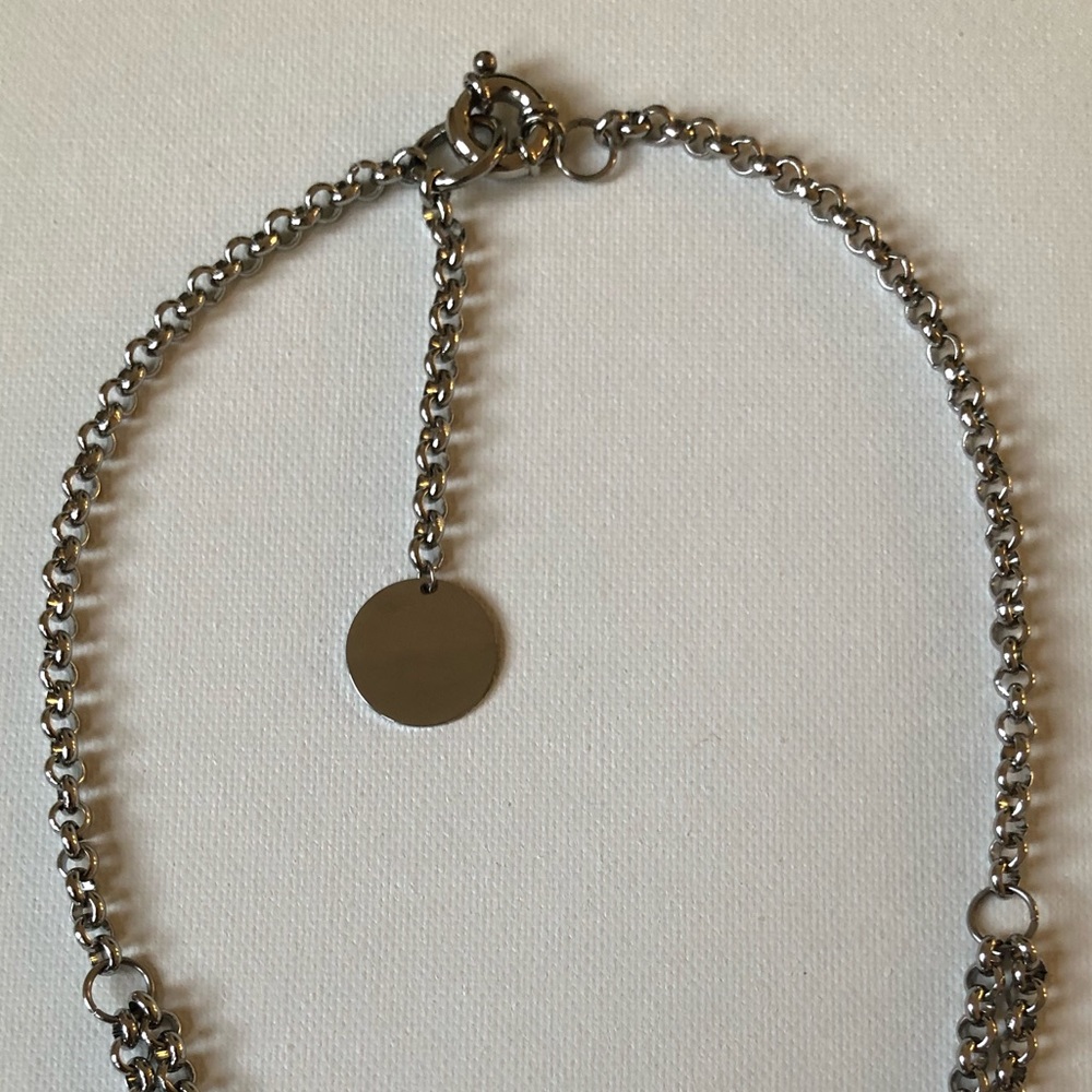 Stainless steel silver charm necklace